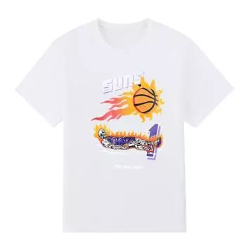 Мужская черная футболка с принтом Suns The Final Shot Pattern Супер большая футболка The Best of Friends No-Cut Transfer Paper Печати Хлопковая футболка S белый