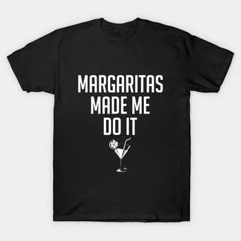 Мужская черная футболка с принтом Супер большая футболка Margaritas-made-me-do-it-t-shirt No-Cut Переносная бумага с принтом Хлопковая футболка S чёрный