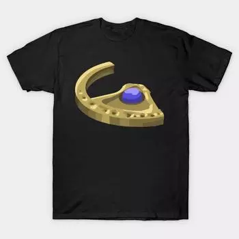 Мужская черная футболка с принтом Супер большая футболка глюк-артефакт-магический-кулон-кусок3 без выреза Трансферная бумага с принтом Хлопковая футболка S чёрный