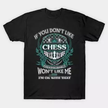Мужская Черная футболка с принтом Super Large TShirt ok-with-that-chess-funny No-Cut Transfer Paper Печати Хлопковая футболка S чёрный