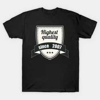 Мужская черная футболка с принтом Super Large TShirt 2007-высокого качества No-Cut Transfer Paper с принтом Хлопковая футболка S чёрный