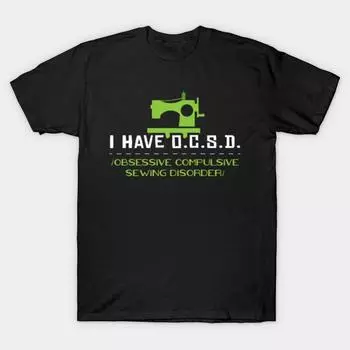 Мужская черная футболка с принтом Super Large TShirt шитье-i-have-ocsd-шитье No Cut Переносная бумага с принтом Хлопковая футболка M чёрный