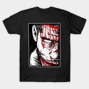 Мужская черная футболка с принтом, супербольшая футболка zomblood, хлопковая футболка с принтом на бумаге для переноса без вырезов M чёрный