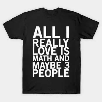 Мужская черная футболка с принтом, супербольшая футболка all-i-really-love-is-math, хлопковая футболка с принтом на бумаге для переноса без разрезов S чёрный