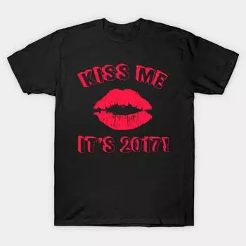 Мужская черная футболка с принтом, супербольшая футболка kiss-me-its-2017-tshirt, хлопковая футболка с принтом на бумаге для переноса изображений без разрезов XL чёрный