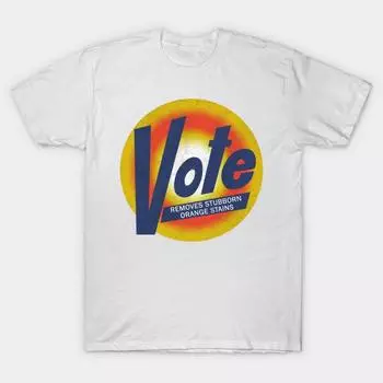 Мужская черная футболка с принтом, супербольшая футболка с принтом «Anti-Trump Vote», винтажная моющая футболка с принтом «No-Cut Transfer Paper» из хлопка 3XL белый