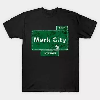 Мужская черная футболка с принтом, супербольшая футболка mark-city, хлопковая футболка с принтом на бумаге для переноса без вырезания S чёрный