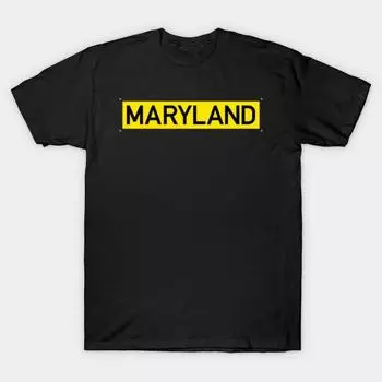 Мужская черная футболка с принтом, супербольшая футболка Maryland No-Cut Transfer Paper Print Cotton Tshirt XL чёрный