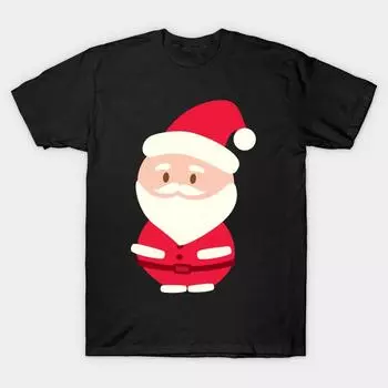 Мужская черная футболка с принтом, супербольшая футболка с принтом Санта-Клауса, хлопковая футболка с принтом на бумаге без вырезов S чёрный