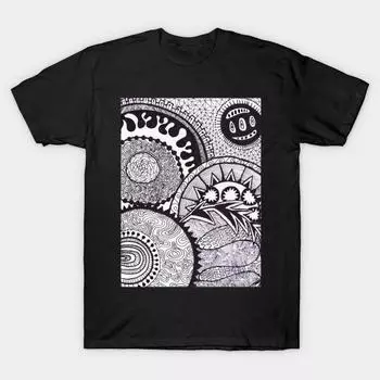 Мужская черная футболка с принтом, супербольшая футболка, футболка dizzy-day, без вырезов, с принтом на бумаге для переноса, хлопковая футболка 5XL чёрный