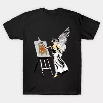 Мужская черная футболка с принтом, супербольшая футболка divine-art, хлопковая футболка с принтом на бумаге для переноса изображений без разрезов 3XL чёрный