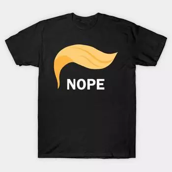 Мужская черная футболка с принтом, супербольшая футболка Nope - Anti Trump No-Cut Transfer Paper Print Cotton Tshirt S чёрный