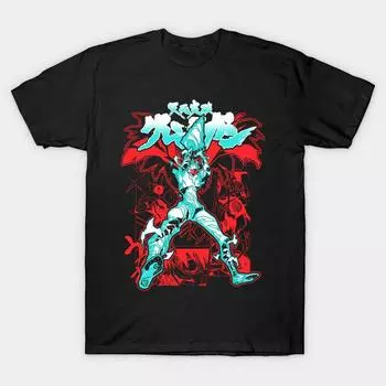 Мужская черная футболка с принтом, супербольшая футболкаSuper Gurren Lagann No-Cut Transfer Paper Print Cotton Tshirt 3XL чёрный