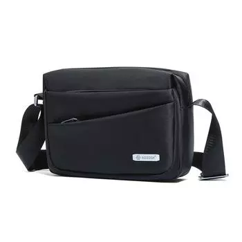 Мужская черная горизонтальная сумка на одно плечо, большая вместимость, сумка через плечо, простая модная маленькая дорожная сумка