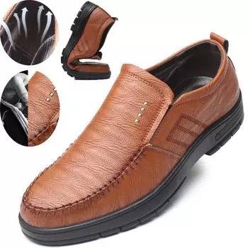 Мужская черная кожаная обувь высокого качества, мужские лоферы, мужская повседневная обувь из мягкой кожи 39 чёрный