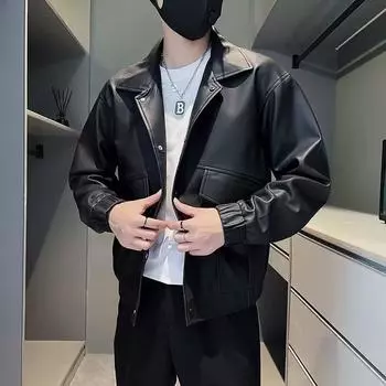 Мужская черная ретро японская модная свободная рабочая куртка - модный осенне-зимний стиль M чёрный