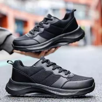 Мужская черная спортивная и рабочая обувь с мягкой подошвой 42 чёрный