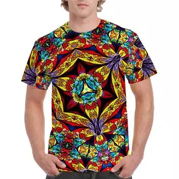 Мужская цифровая футболка с 3D необычным принтом, молодежная мужская футболка с коротким рукавом, модные новые топы S