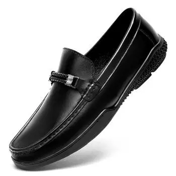 Мужская деловая кожаная обувь в деловом стиле. Легкие и элитные модные мужские туфли. Туфли с острым носком в британском стиле с низким вырезом. 38 чёрный