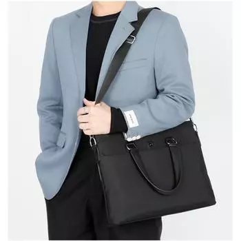 Мужская деловая портативная горизонтальная ткань Оксфорд на одно плечо, модная сумка через плечо, большой вместительный портфель one size синий