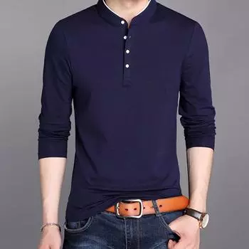Мужская деловая повседневная футболка-поло с длинным рукавом, летняя удобная и дышащая однотонная футболка XXL белый