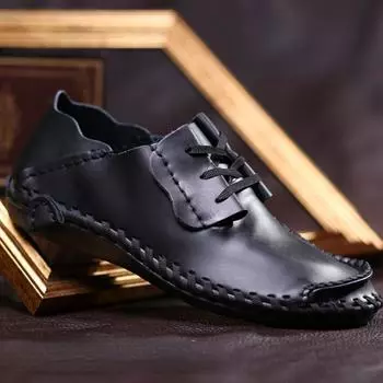 Мужская деловая повседневная обувь, модельные туфли из натуральной кожи 38 чёрный