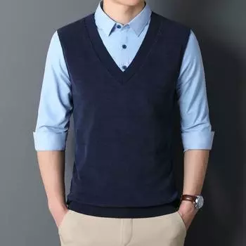 Мужская деловая повседневная однотонная рубашка на весну и осень, мужской свитер, мужская куртка L