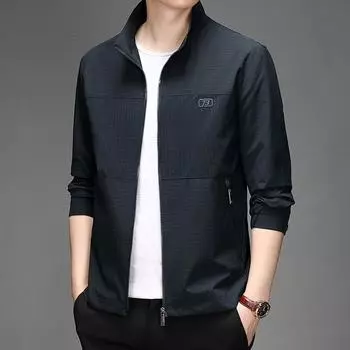 Мужская деловая повседневная ветрозащитная свободная тонкая куртка с воротником-стойкой для мужчин XXXXL