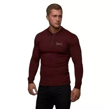 Мужская деловая рубашка-поло с длинными рукавами и застежкой-молнией на лацкане Do The Work, с буквенным принтом, для бега, баскетбола и тренировок M красный