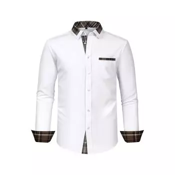Мужская деловая рубашка с длинным рукавом с воротником-стойкой, повседневная полосатая рубашка с длинным рукавом, топы больших размеров 3XL