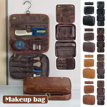 Мужская деловая сумка для мытья из искусственной кожи, большая вместимость, высококачественная сумка для хранения, водонепроницаемая косметичка, сумка для хранения