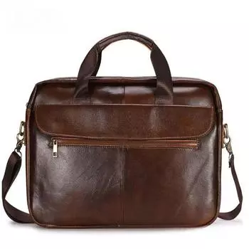 Мужская деловая сумка, повседневная сумка через плечо, многофункциональная, вместительная сумка-мессенджер, сумка для ноутбука, портфель 37cm*8cm*27cm коричневый