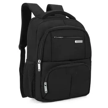 Мужская деловая сумка-рюкзак для ноутбука с боковыми сетчатыми карманами, модная повседневная студенческая дорожная сумка большой вместимости черного цвета