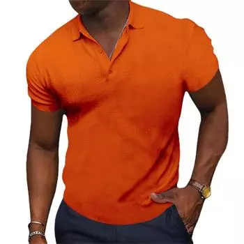 Мужская деловая верхняя одежда, летняя эластичная рубашка поло с короткими рукавами, мужская футболка Slim Fit M