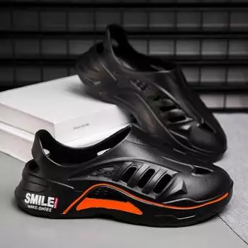 Мужская дизайнерская обувь Snakers Мужские сабо Теннисные сандалии для тренировок Мужские сандалии 2024 года с высокой подошвой Люксовый бренд Шлепанцы Панк Теннис 40 чёрный