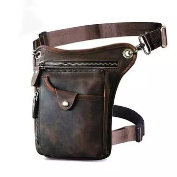 Мужская дизайнерская повседневная сумка из натуральной кожи, сумка через плечо, модная поясная сумка на пояс, сумка для ног кофейный