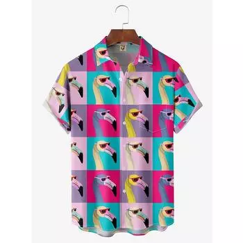 Мужская дизайнерская рубашка с 3D-принтом для летних путешествий 2024 года, пляж на Гавайях, топ с динозавром Harajuku на Гавайях S