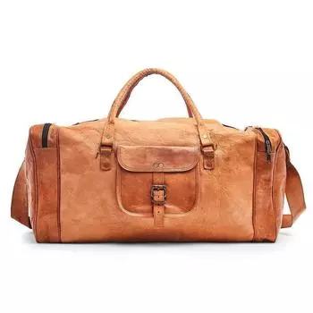 Мужская дорожная спортивная сумка из козьей кожи, подлинная винтажная спортивная сумка S, новый коричневый цвет