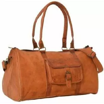 Мужская дорожная спортивная сумка из козьей кожи, дорожная сумка из натуральной кожи, новая, винтажная, коричневая, S, новинка 20 x 8 x 8 in коричневый