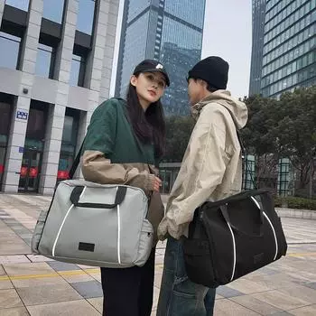 Мужская дорожная сумка большой вместимости, деловая сумка для багажа с ночным отражением чёрный