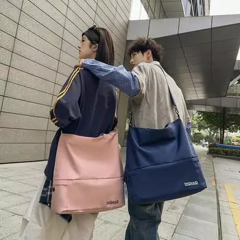 Мужская дорожная сумка большой вместимости, женская сумка через плечо, студенческая сумка для поездок на работу розовый