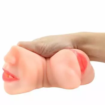 Мужская двойная чашка для мастурбации, литье, поддельная вагина, оральный секс-игрушки, мягкая силиконовая машина для минета, карманная киска