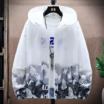 Мужская дышащая летняя ветровка нового стиля: Легкая, повседневная куртка для защиты от солнца на открытом воздухе Snow Mountain, 4XL синий