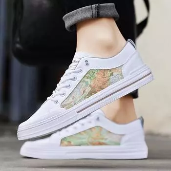 Мужская дышащая мягкая повседневная обувь парусиновая обувь 44 белый