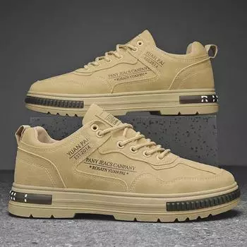 Мужская дышащая нескользящая рабочая обувь 2024 года — модная, универсальная обувь для спорта и отдыха на весну и осень 42 чёрный