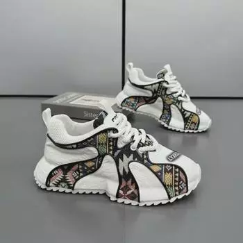 Мужская дышащая нескользящая спортивная обувь для отдыха: Высококачественный, мягкий и без запаха 44 белый/чёрный