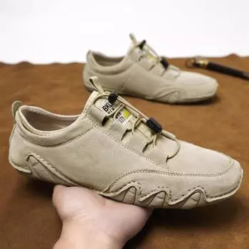 Мужская дышащая обувь, мужская повседневная кожаная обувь, туфли-бобс, 38