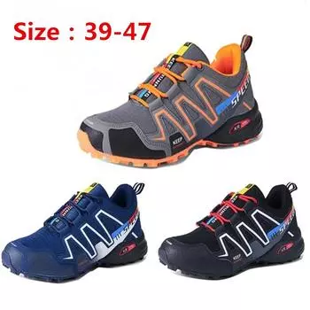 Мужская дышащая обувь, повседневная обувь на плоской подошве, обувь для скалолазания, модная спортивная обувь для бега 39 синий