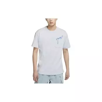 Мужская дышащая однотонная футболка с короткими рукавами Jordan, синие DV9724-085 XXL