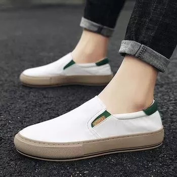 Мужская дышащая повседневная обувь Легкие удобные туфли для скейтбординга Мужская классическая модная обувь без застежек 39 чёрный